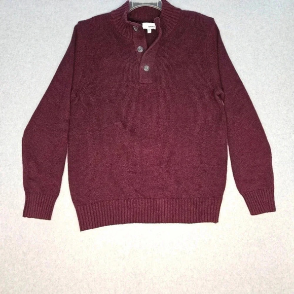 Sonoma Men's Burgundy Button Neck Sweater Size Lg - Picture 1 of 5
